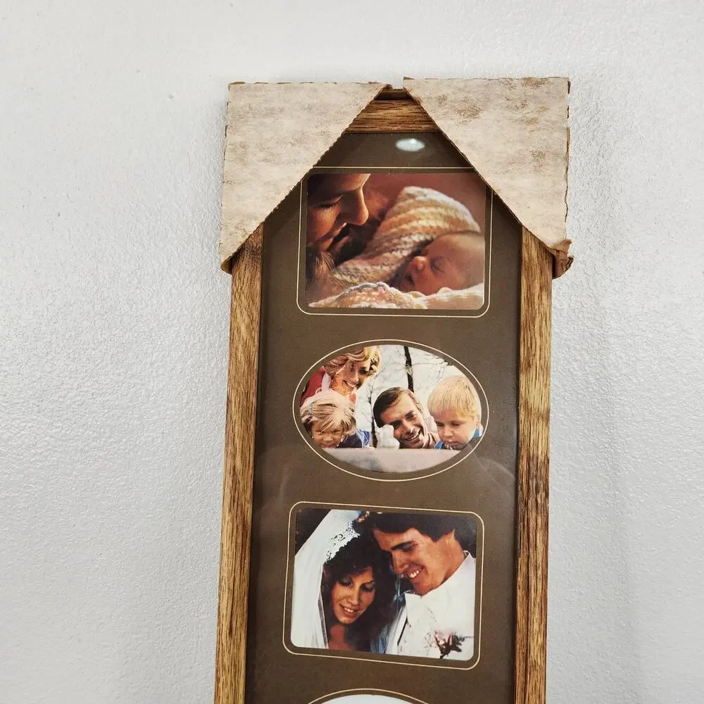 VTG Intercraft Reversible Mat Wood Multi Picture Frame Retro Wall Hanging Decor
